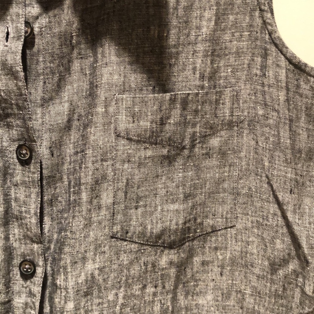 Coldwater Creek sleeveless linen shirt dress - Picture 3 of 4